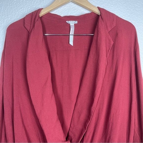 Intimately Free People Bodysuit Elsa Lace Terracotta‎ Surplice Neck Size Small - Picture 4 of 9